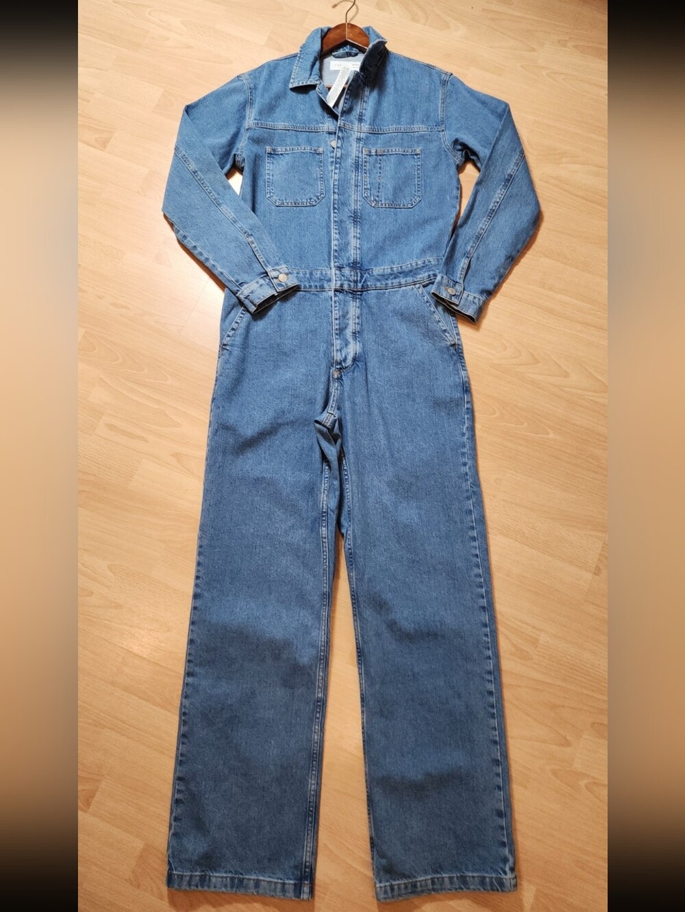 NWT Topman Long Sleeve Denim Jumpsuit Men's Size 30×32 No Stretch 100% Cotton